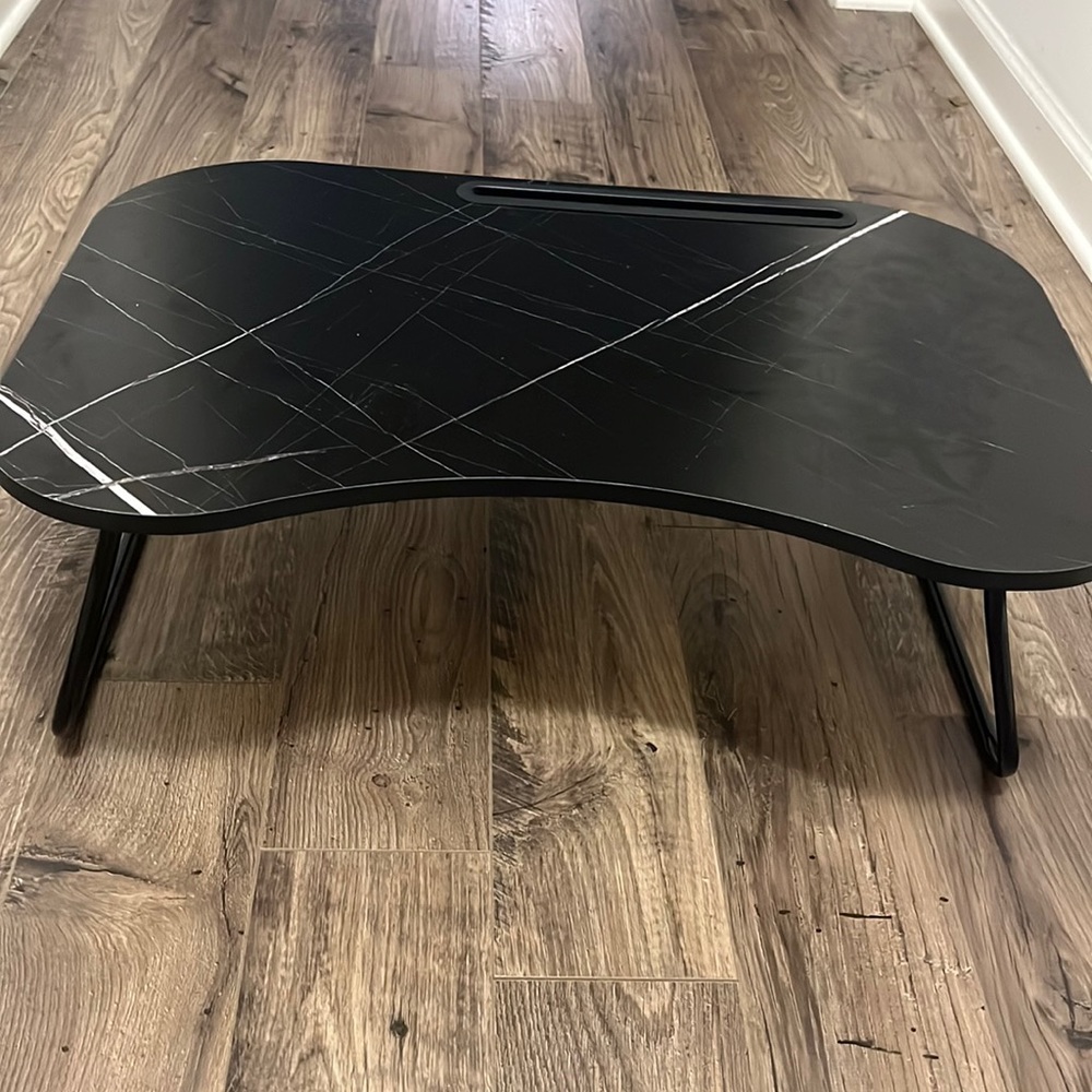 Black and White marble desk for bed